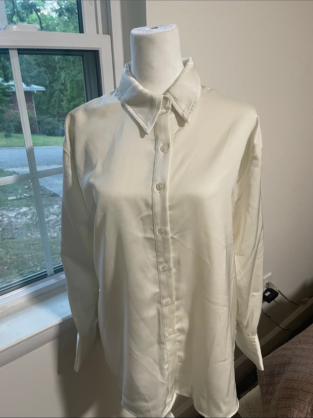 Target Ivory Button-Front Blouse